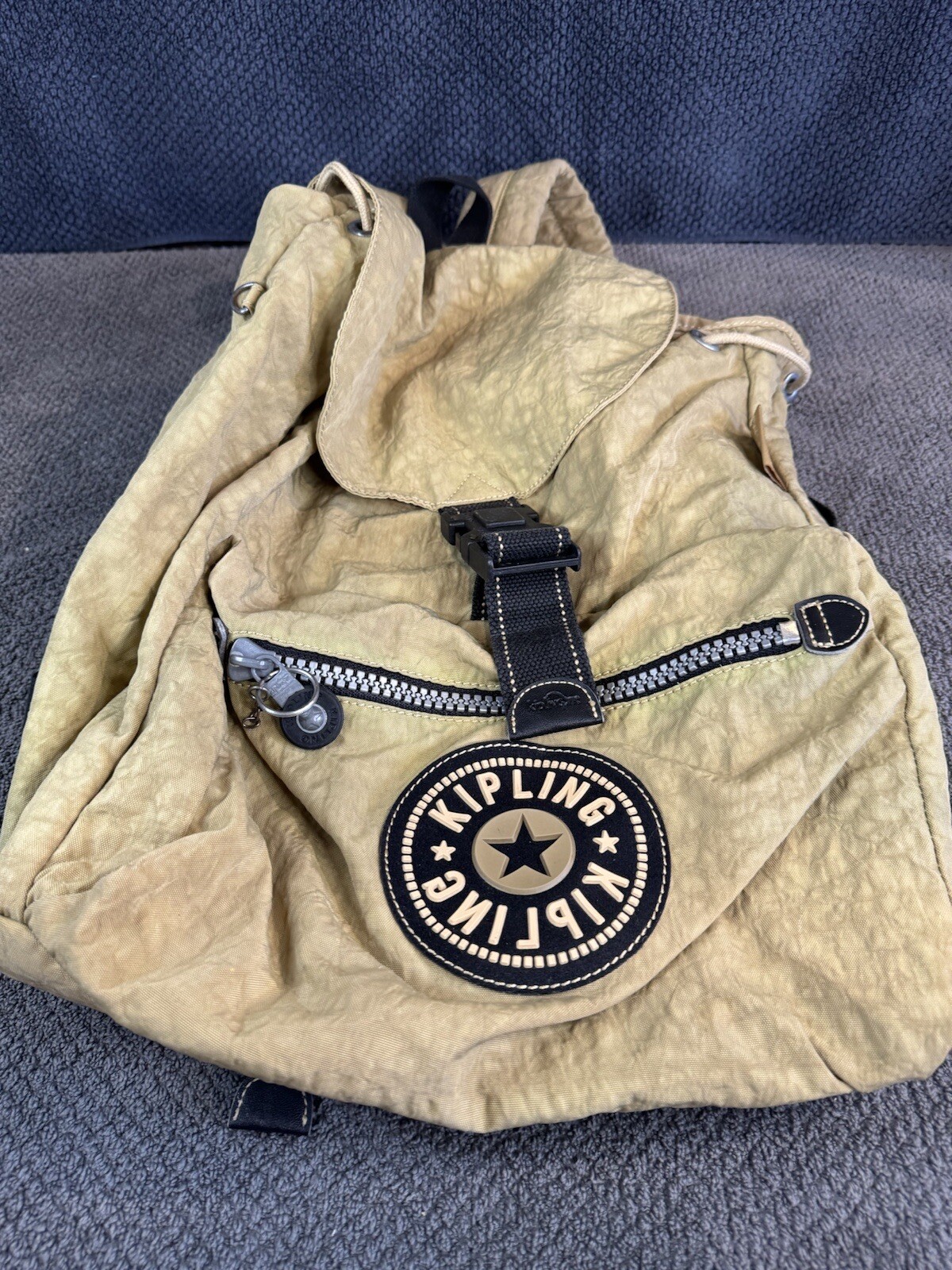 Vintage Kipling Beige drawstring backpack - image 3