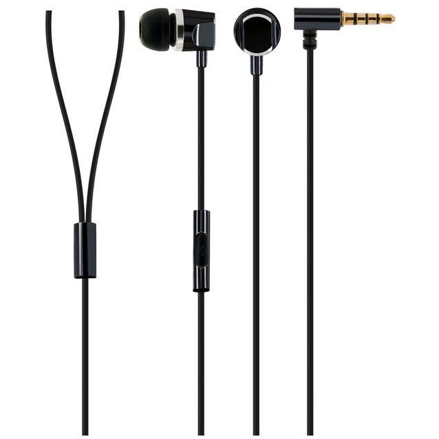 Наушники-вкладыши Schwaiger Kopfhörer Metall Schwarz 3,5 мм Klinke Headset Kabelmikrofon