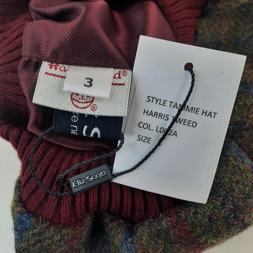 Eliz Scott Harris Tweed ladies pure new wool tammie hat size 3 - Picture 9 of 12