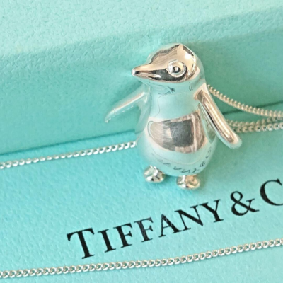 Tiffany & Co. Penguin Pendant Necklace Sterling Silver SV925 10