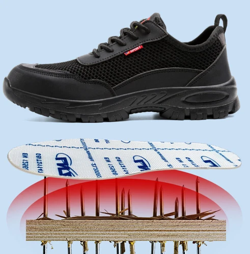 Neu Herren Sicherheitsschuhe Sommer Mesh Atmungsaktive Stahlkappe Arbeitsschuhe - Bild 5 von 20