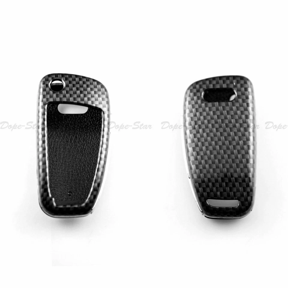 For Audi A1 A3 A6 S3 S6 Q3 Q7 R8 TT Carbon Fiber Remote Flip Key Fob Case Shell - Image 3 of 4