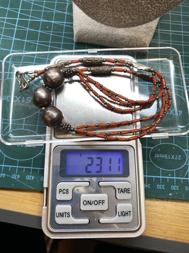 Necklace made of natural antique coral, 925 sterling silver Rare - Zdjęcie 14 z 14