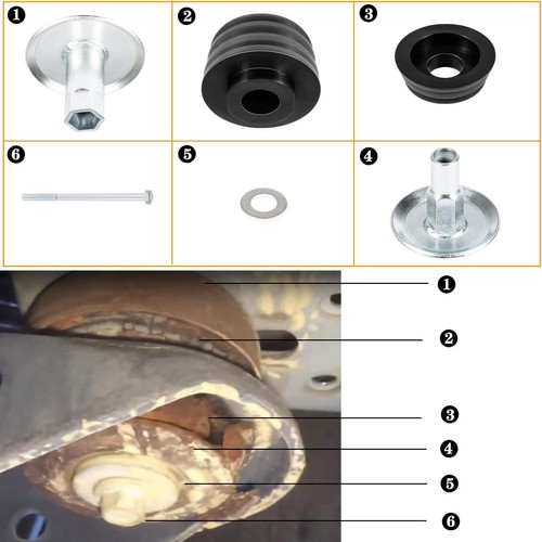 Body Mount Bushing Kit KF04060BK For Ford F250 F350 Super Duty 2008-2016 2WD 4WD - Picture 9 of 12