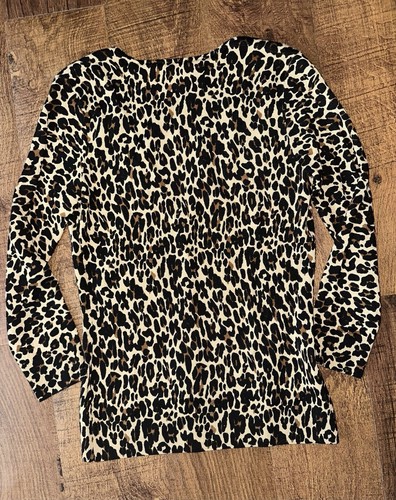 TORY BURCH LEOPARD PRINT MERINO WOOL CARDIGAN SWEATER! XS - Picture 4 of 4
