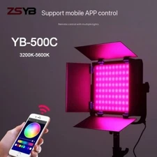 ZSYB YB-500C 50W RGB Flat Panel Light LED Video Light Lamp APP Control Colorful