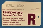 Temporary, Reduced Fare card, NYC MetroCard-Expired, Mint condition