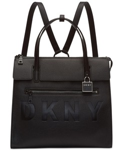 Dkny Commuter Convertible Logo Leather Backpack Satchel Black Image Is Loading Dkny Commuter Convertible Logo Leather Backpack Satchel Black