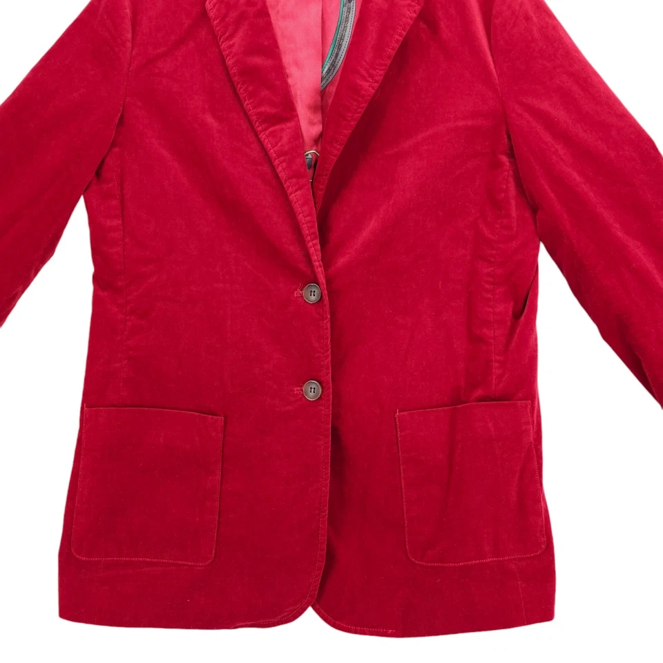 J. McLAUGHLIN Red Velvet Aubrey Blazer Jacket Equestrian Lining MEDIUM - Image 2 of 4