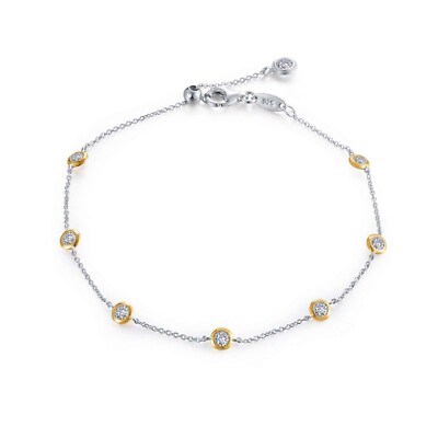 *BRAND NEW* Sterling Silver Platinum-Bonded 7 Symbols of Joy Bracelet