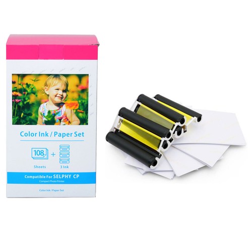 Color Ink & Photo paper Set for Canon KP-108IN 3115B001 Selphy CP780 4" x 6"