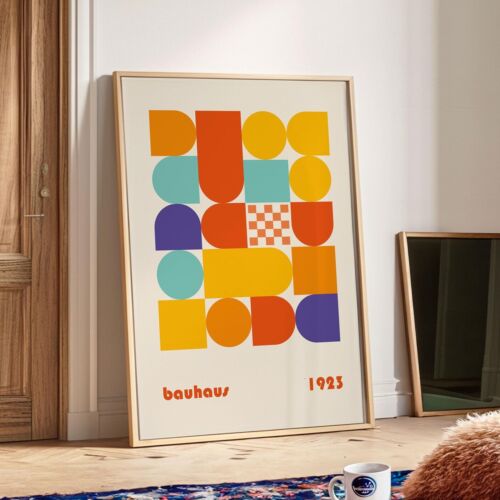 Bauhaus Printable Geometric Poster Abstract Maximalist Trendy Print Colorful