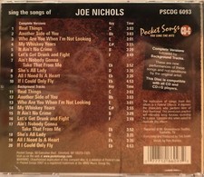 6093 JOE NICHOLS   POCKET SONGS KARAOKE CDG  LOT MI