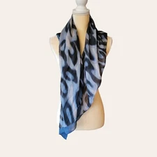 Cejon Women's Scarf Animal print  Blue black Rectangle T08
