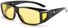 Polarized Night Driving Glasses for Men and Women - Anti-Glare Yellow Wrap B2593