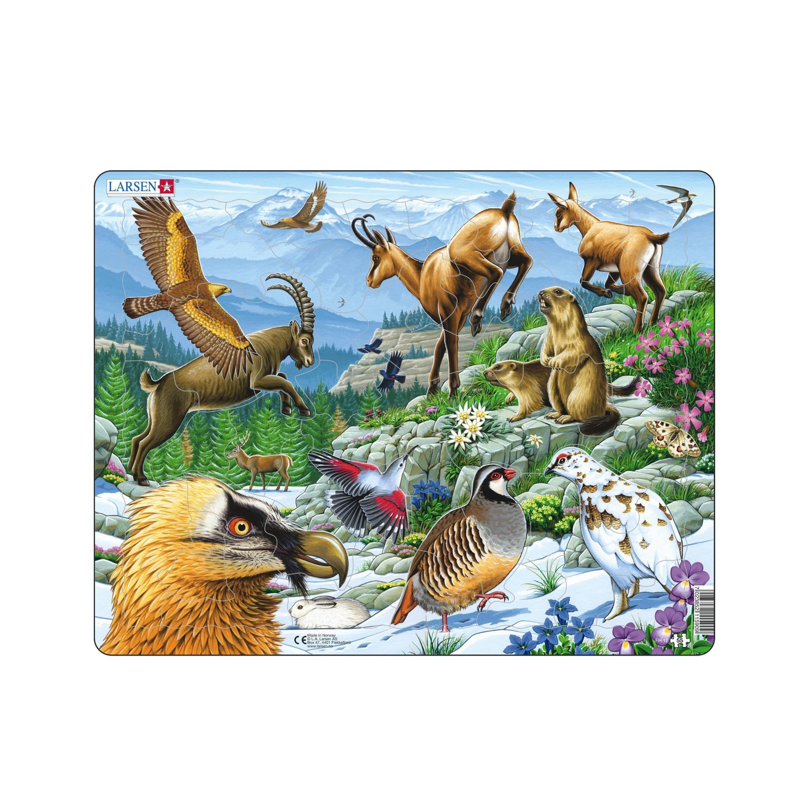 Larsen FH12 Prachtig landschap uit de Alpen Frame puzzel met 55 stukjes 4590₽