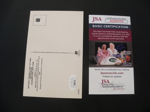 BROOKS ROBINSON SIGNED HOF PLAQUE POSTCARD JSA CERTIFICATION - Picture 2 of 2