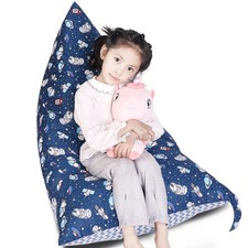 Animal Storage Bean Bag Chair Cover, Cotton Blue Universe Plush Storage Stuff...