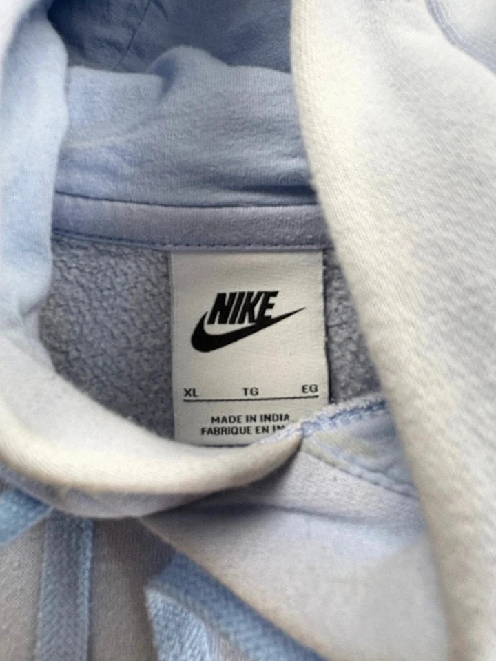 sweat - hoodie - pull à capuche nike bleu ciel logo brodé taille XL #B3.833 - Photo 4/4