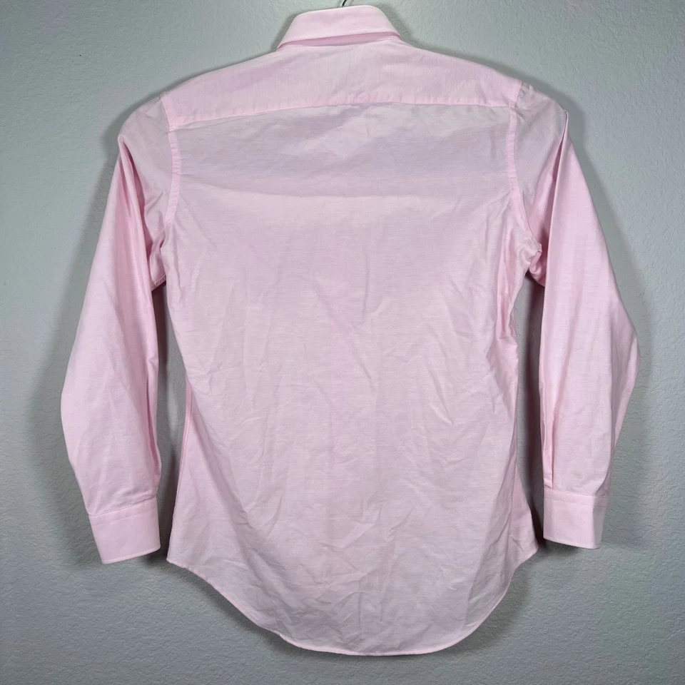 Ledbury Fine 男式粉色剪裁合身纽扣衬衫男式 L 16 1/2 — 第 3/4 张图片