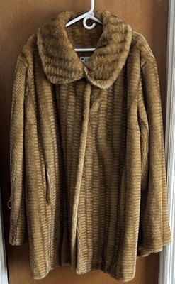 VTG 1980s Ms. Divine Teddy Faux Fur Coat Jacket, Excellent Shape 3x