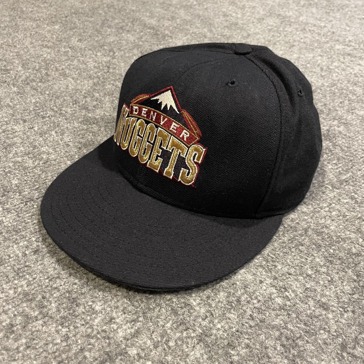 Vintage 90s New Era Denver Nuggets Hat Wool Fitted Mens 7 1/8 NBA 