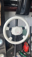 Raid Turbo Steering Wheel White Leather Outer With Center Pad