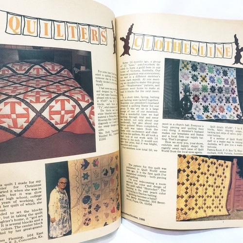 Quilt World Magazine Oct 1980 Orange Pride Bowl Flowers Kansas Patchwork Family - Picture 10 of 11