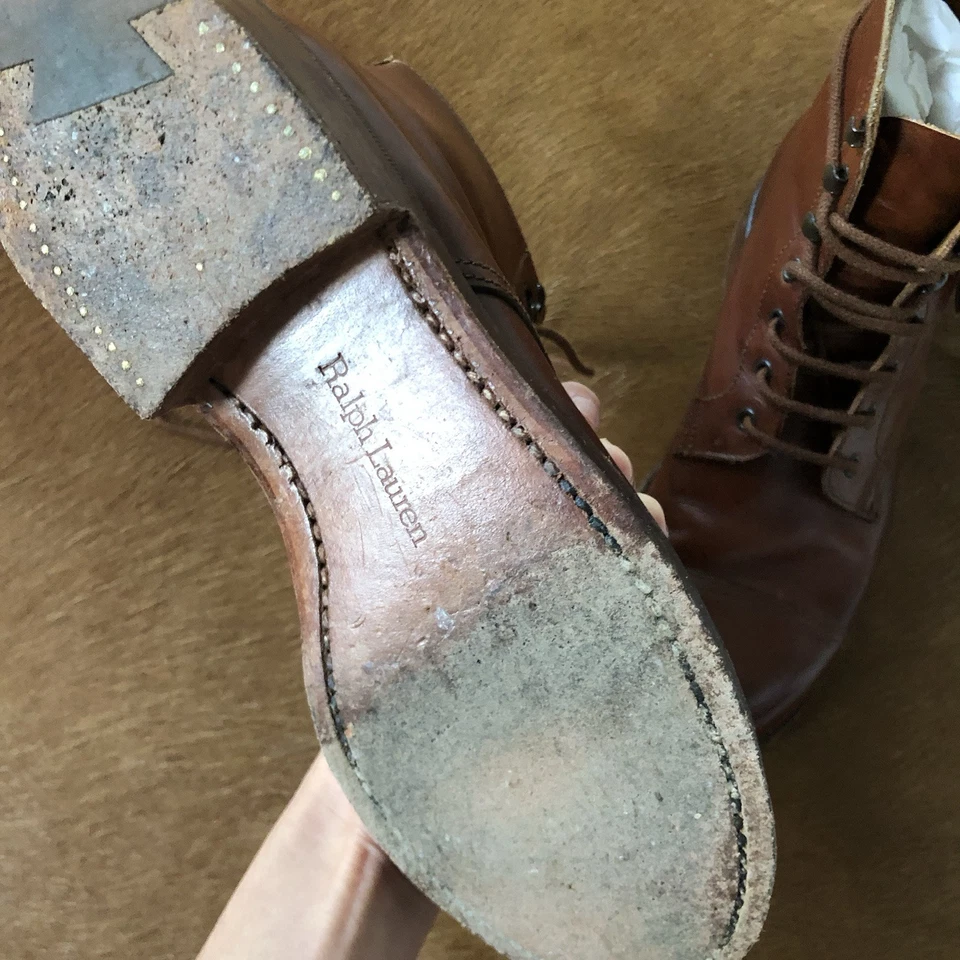 Botas con cordones de cuero Ralph Lauren vintage hechas en Inglaterra talla 5 Foto 4 de 4