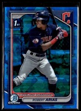 2024 Bowman Chrome Prospects Sapphire Robert Arias Cleveland Guardians #BCP-243