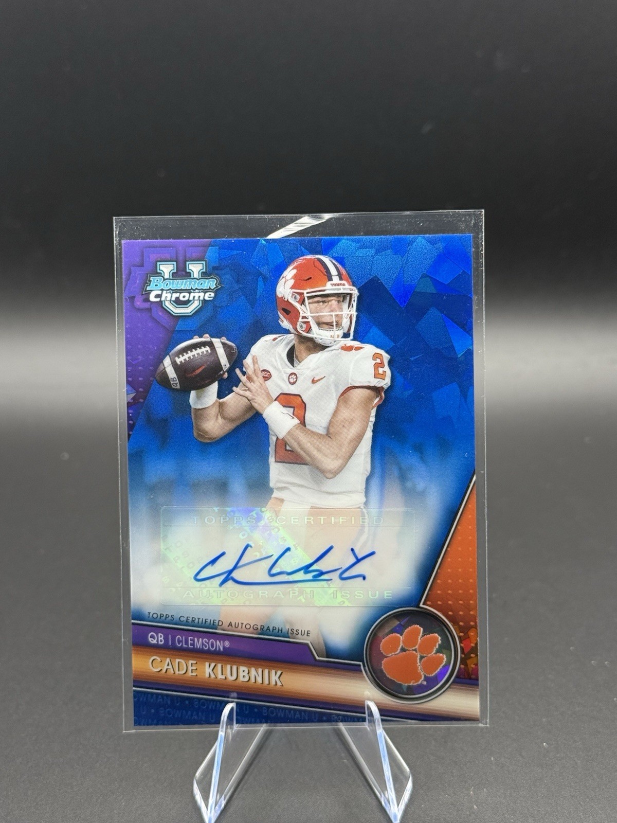 Cade Klubnik 2023 Bowman Chrome University Sapphire Auto