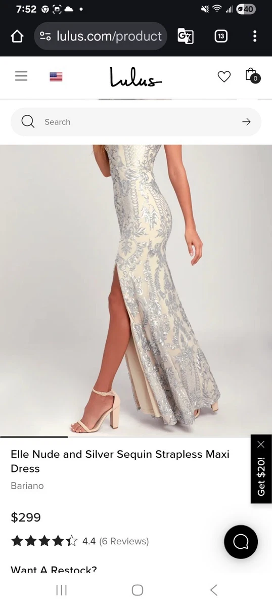 bariano silver sequin dress Dresses | New With Tags Bariano Evening Silver Sequin Gown