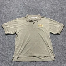 J.C. Newman Cigar Co. Cuesta Rey Polo Shirt Mens L Beige Textured Short Sleeve