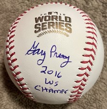 Gary Pressy Signed 2016 World Series Baseball Chicago Cubs Organist Champs RARE