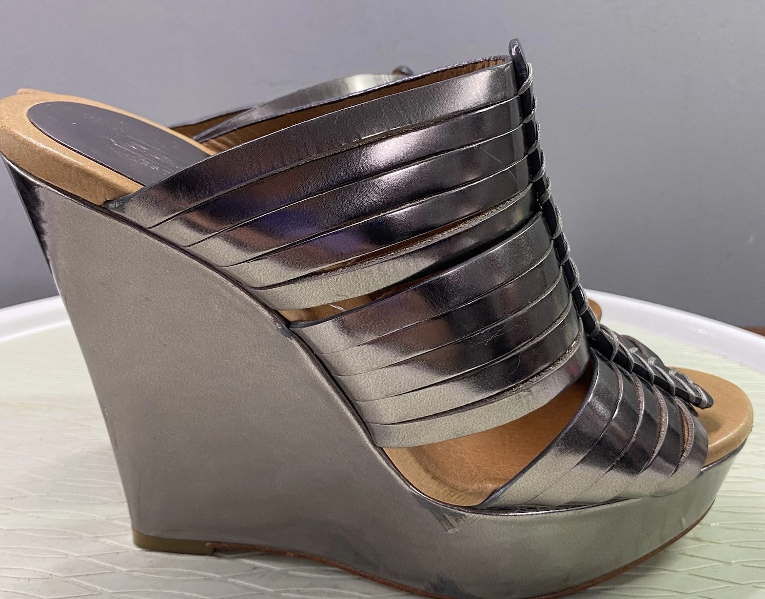 Tacchi alti cromati ufficiali Coach Bristol donna vedi foto "così come sono" tg.6