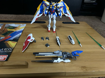 Bandai Wing Gundam Zero EW Painted Pre-Built Model Kit Figure w/ Weapons