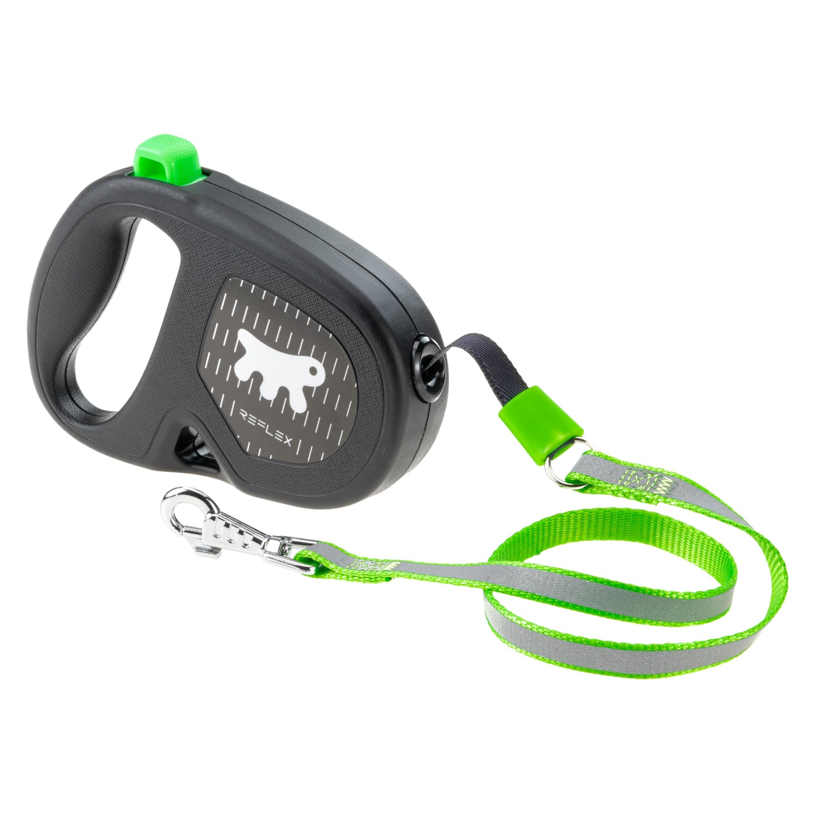 Laisse enrouleur haute visibilité Flippy One Reflex robuste pour petit chien