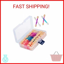 120PCS Disposable Dual Sides Eye Shadow Sponge Applicators with Container, 4 Col