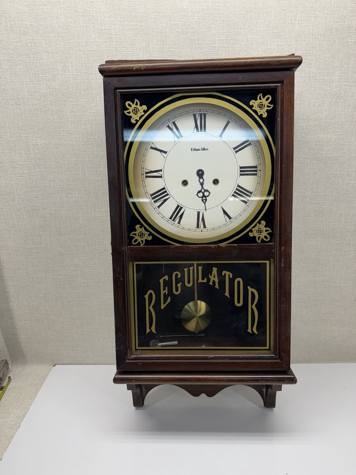 Ethan Allen Regulator Wall Clock 28” German Movement WUERSCH Untested