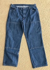 Men  s Dickies Denim Blue Jeans Carpenter Double Knee Workwear Pants Size 38x32