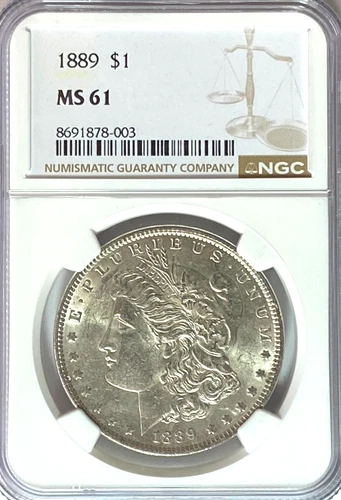 1889 $1 Morgan Silver One Dollar MS61 Philadelphia BU