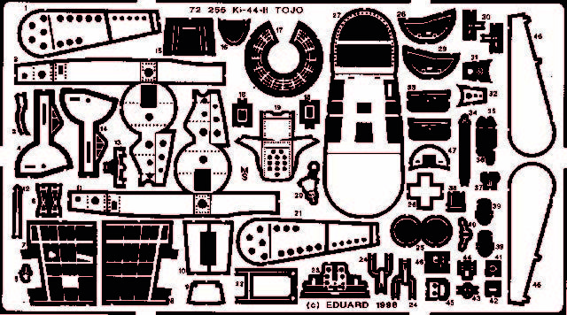 Eduard Accessories 72255 - 1:72 Ki-44-II Tojo - Etching Set - New