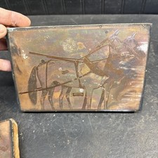 Vintage Wells Fargo Wood Print Block Draft Horse Printers Block 7inx43/4in x .5i