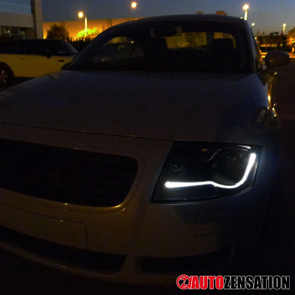 Fit 1999-2006 Audi TT Smoke Black LED Tube Projector Headlights Headlamps 99-06 - Изображение 2 из 4