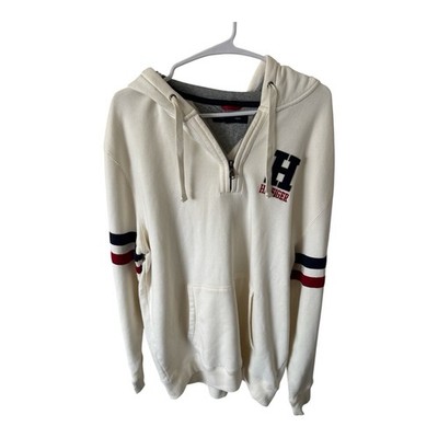 Vintage tommy hilfiger sweat jacket hoodie XL red white blue Pullover