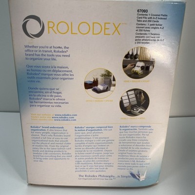 NEW Rolodex Black Covered Petit Card File 250 Cards 67094 Free