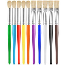 YGAOHF Kids Paint Brush Set 10 Pcs Round and Flat Easy Hold and Clean Toddler...
