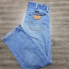 Vtg 80s Wrangler 13MWZ Mens Full Fit Jeans 34x30 Made In USA Cowboy Worn