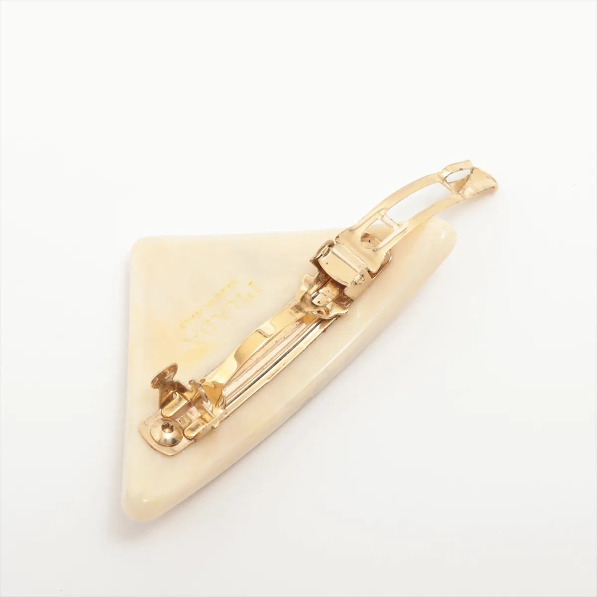 Prada 1IF090 Logo Hair Slide GP x plastic x rhinestone Beige thumbnail 3
