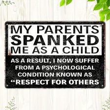 Ironic Tin Metal Signs Home Décor retro logo, respectful fun poster, for outdoo